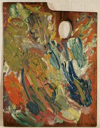Palett med vilken van Gogh målade "Marguerite Gachet at the Piano", 1890